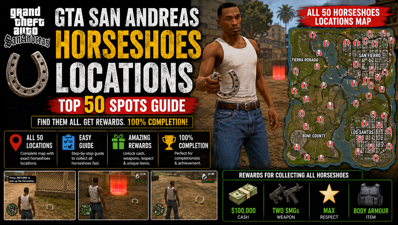 You are currently viewing GTA San Andreas Horseshoes Locations – All 50 (Map & Guide)
