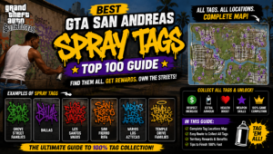 Read more about the article GTA San Andreas Spray Tags Locations: All 100 (Map & Guide)