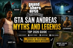 Read more about the article GTA San Andreas Myths and Legends — Bigfoot, Ghost Cars & Unsolved Mysteries (2026 Guide)