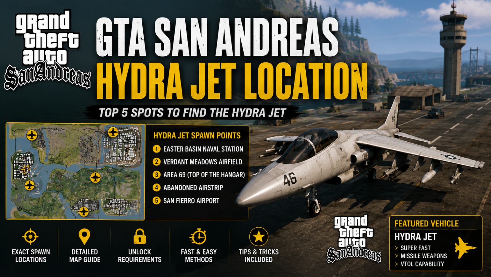 GTA San Andreas Hydra Jet Location